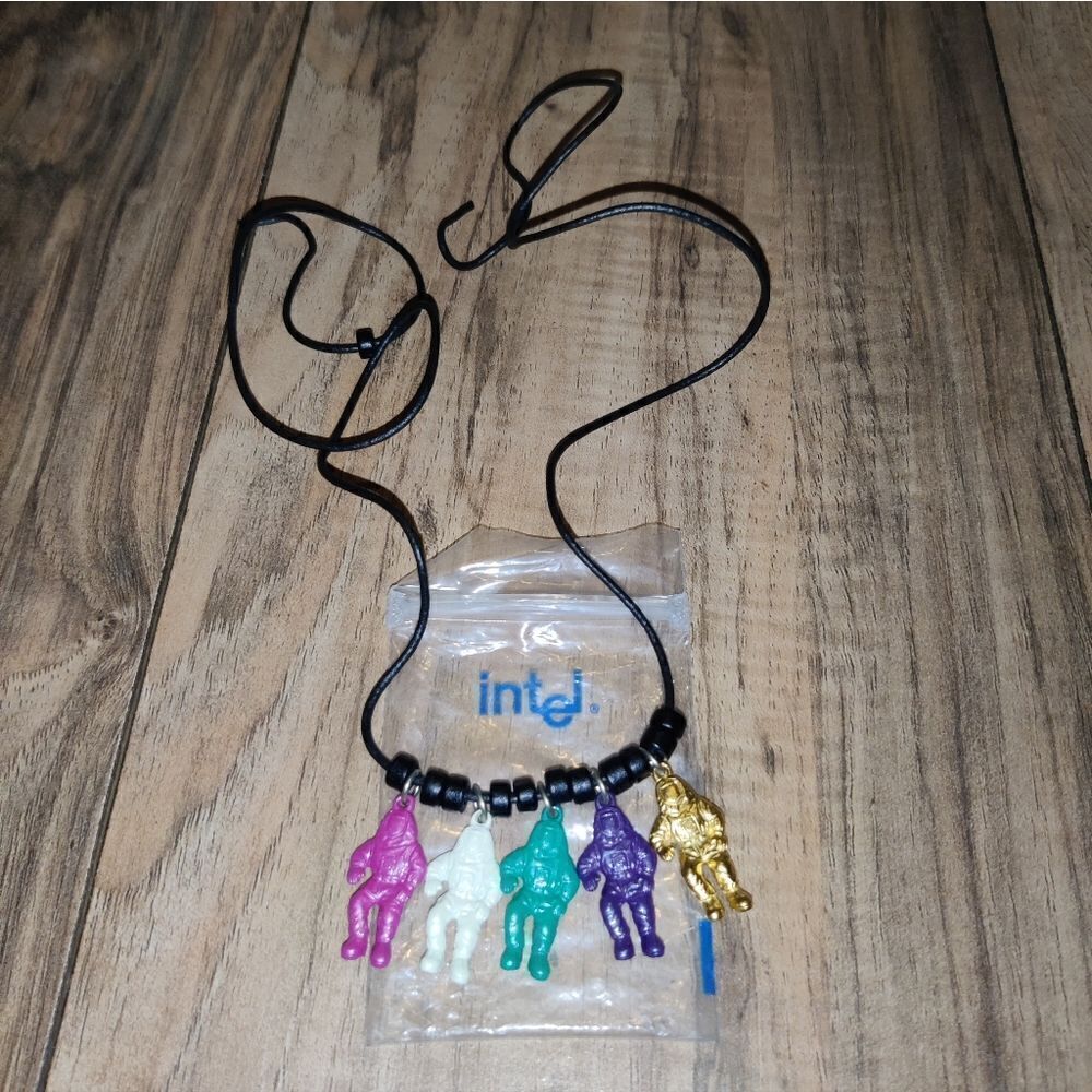 Intel Spaceman Necklace Charms Set Of 5 Multicolor Spacemen